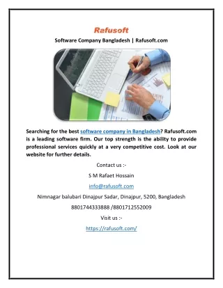 Software Company Bangladesh | Rafusoft.com