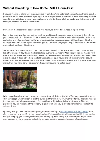 Explanations Why You Should Invest in Home Buyers Chicago