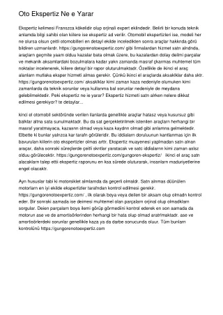 oto ekspertiz ne e yarar ekspertiz kelimesi