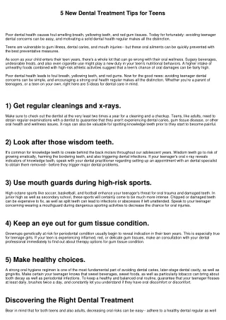 5 New Dental Care Tips for Teenagers