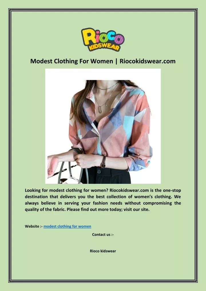 modest clothing for women riocokidswear com