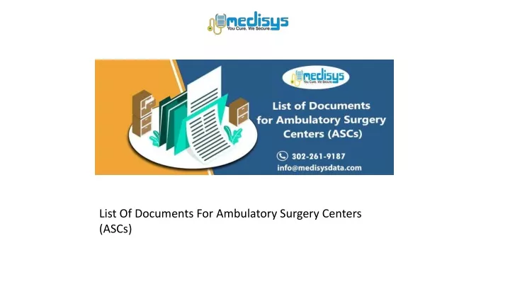 list of documents for ambulatory surgery centers
