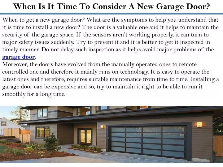 when is it time to consider a new garage door