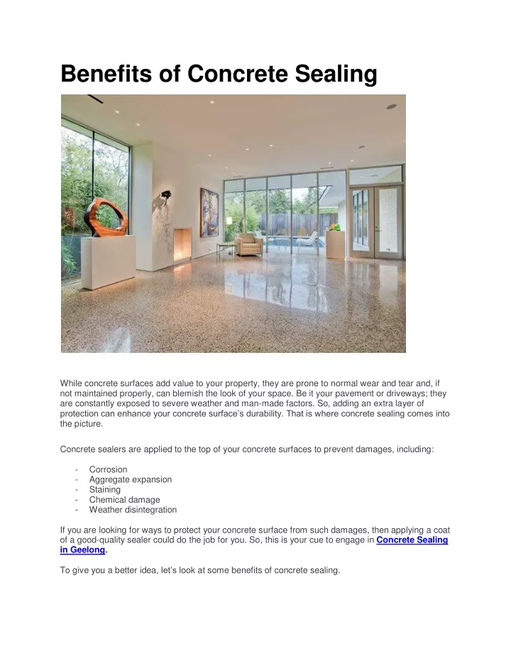 benefits of concrete sealing