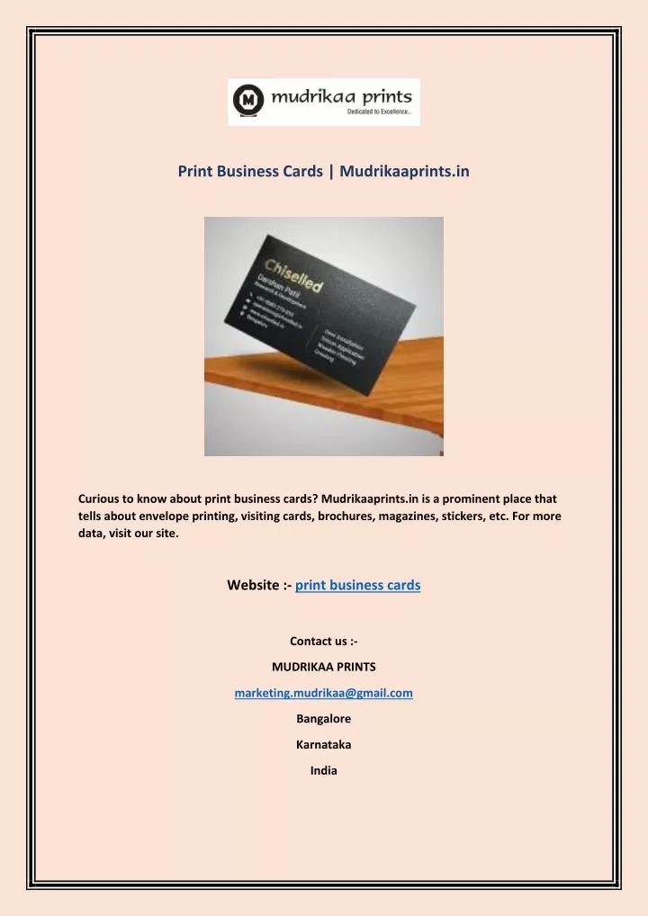 print business cards mudrikaaprints in