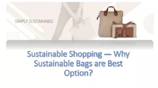 Sustainable Shopping — Why Sustainable Bags are Best