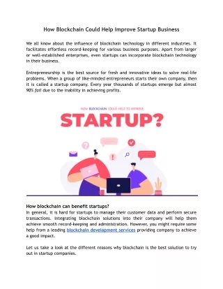 blockchain in starups -