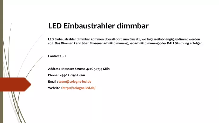 led einbaustrahler dimmbar