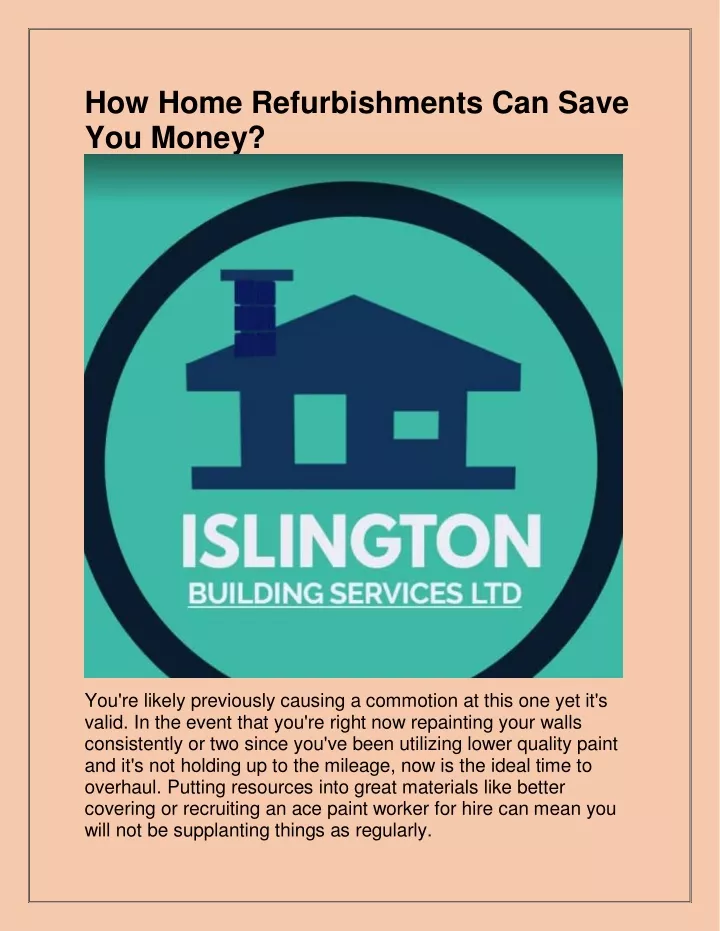 how home refurbishments can save you money