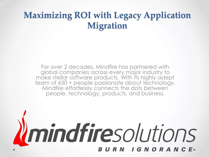 maximizing roi with legacy application migration