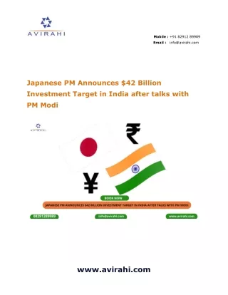 Japanese PM Announces $42 Billion Investment Target in India after talks with PM Modi
