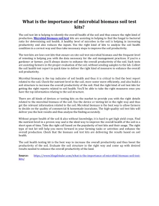 what is the importance of microbial biomass soil