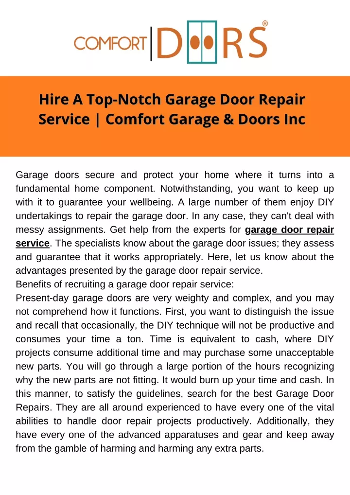 hire a top notch garage door repair hire
