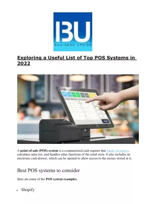 Exploring a Useful List of Top POS Systems in 2022