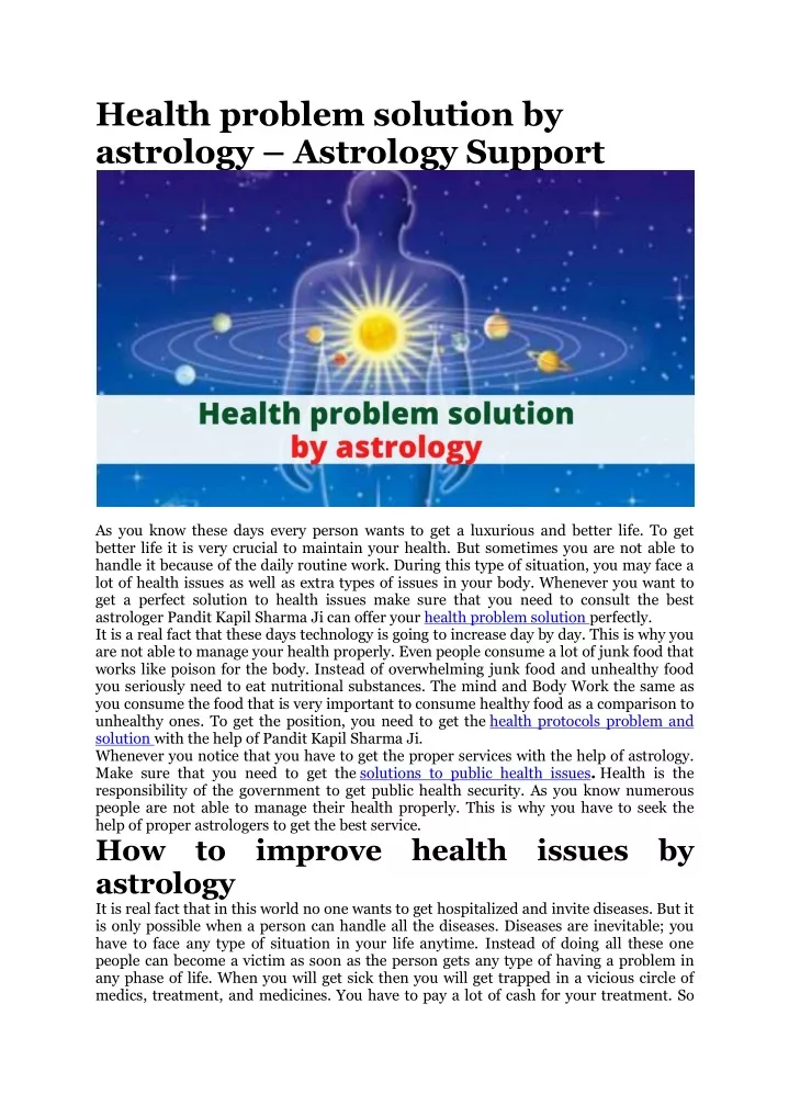 health problem solution by astrology astrology