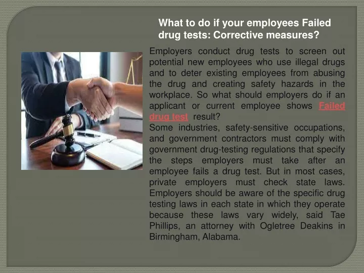 what to do if your employees failed drug tests