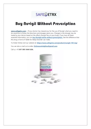 Buy Nuvigil Without Prescription