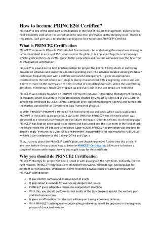 How to become PRINCE2 Certified