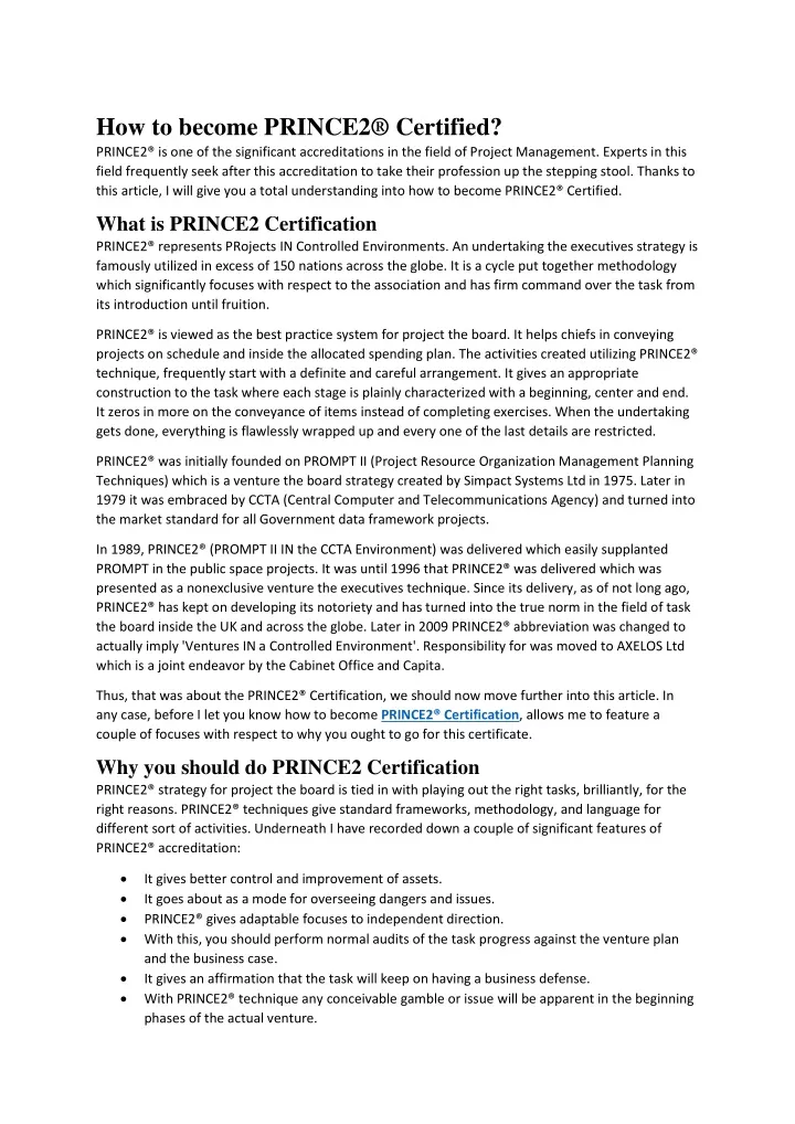 how to become prince2 certified prince2