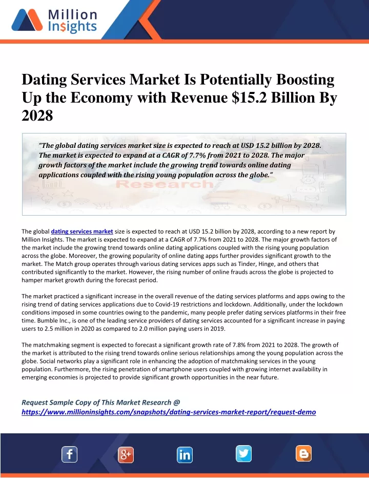 dating services market is potentially boosting