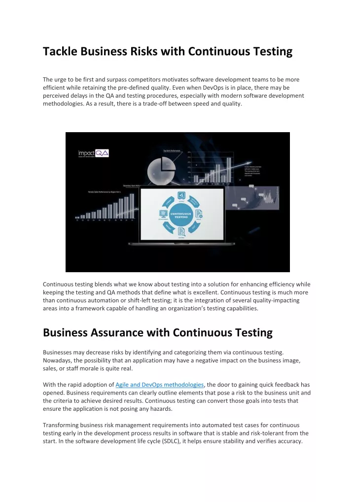 tackle business risks with continuous testing