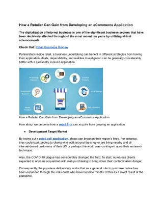 How a Retailer Can Gain from Developing an eCommerce Application