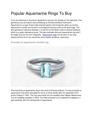 Popular Aquamarine Rings You Should Buy