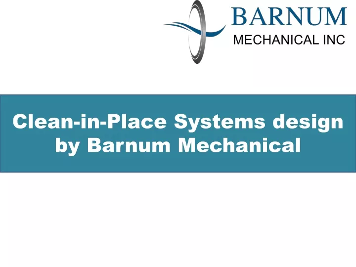 clean in place systems design by barnum mechanical