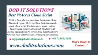Best Readymade 99acres Clone System - DOD IT SOLUTIONS