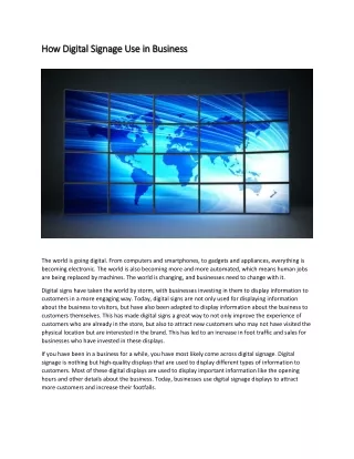 how digital signage how digital signage u use in b