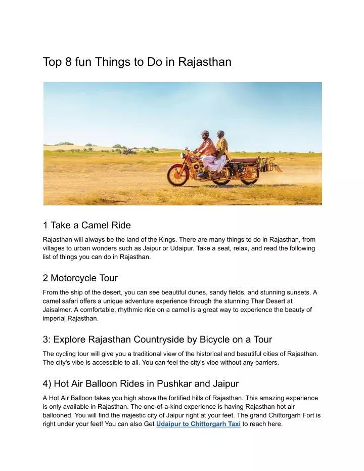 top 8 fun things to do in rajasthan