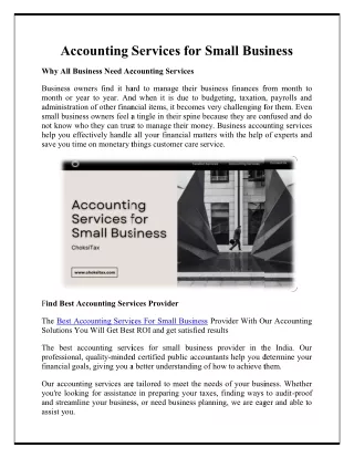 accounting services for small business accounting