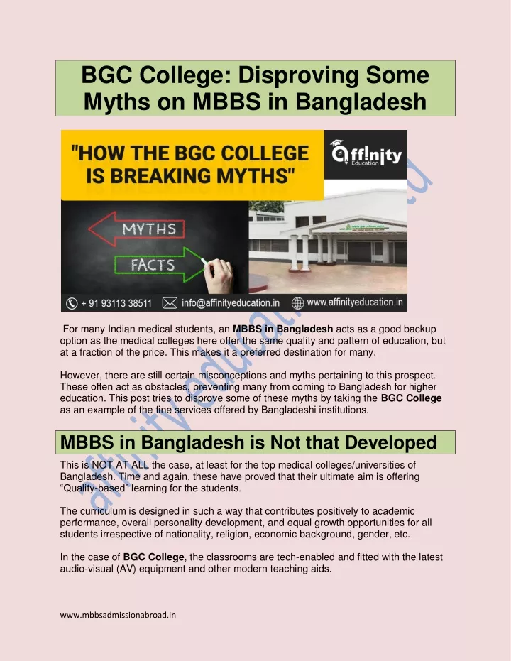 bgc college disproving some myths on mbbs