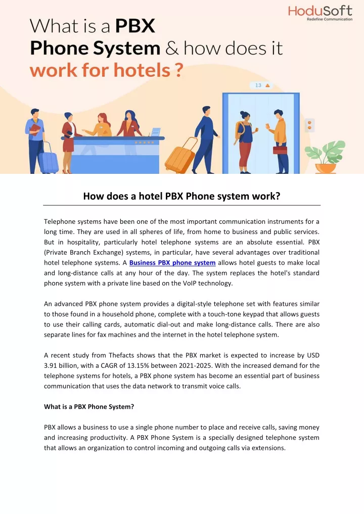 how does a hotel pbx phone system work