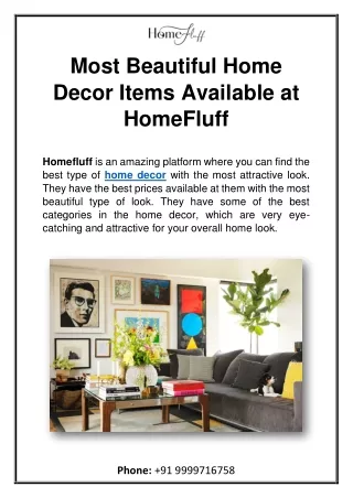 Most Beautiful Home Decor Items Available at HomeFluff
