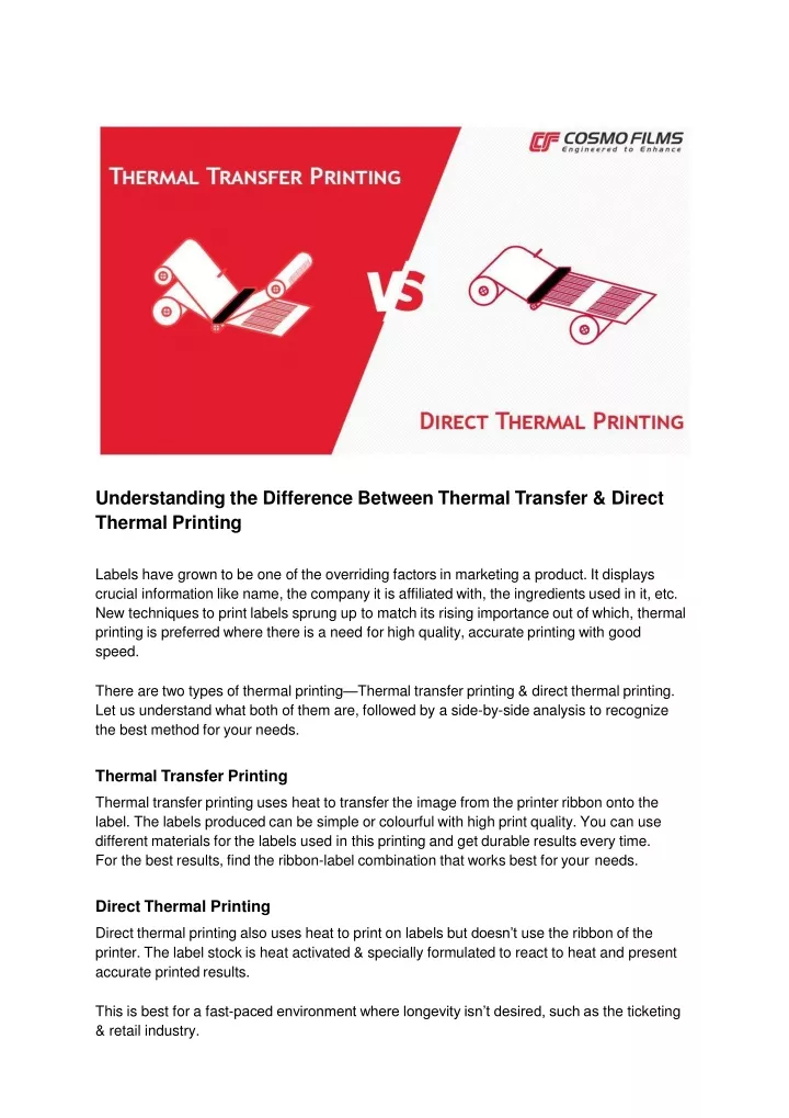 understanding the difference between thermal