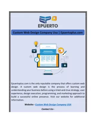 Custom Web Design Company Usa | Epuertoplus.com