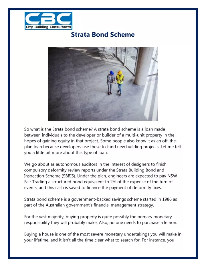 strata bond scheme