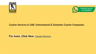 Courier Services in UAE | International & Domestic Courier Companies
