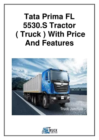 Tata Prima FL 5530.S Tractor ( Truck ) With Price And Features