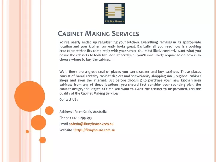 cabinet making services