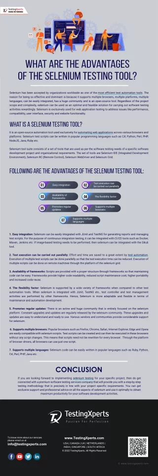 what are the advantages of the selenium testing