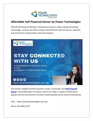 Smart Self Powered Sensor by Power Technology