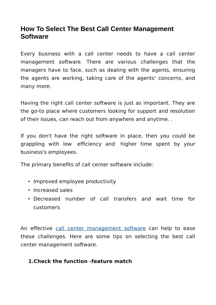 how to select the best call center management