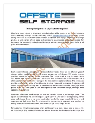 renting storage units in layton utah for beginners