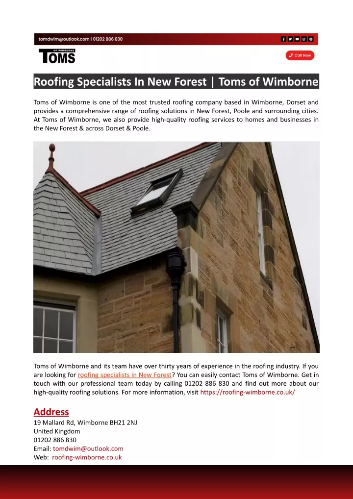 roofing specialists in new forest toms of wimborne