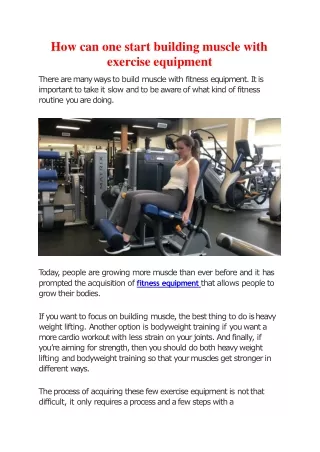 how can one start building muscle with exercise equipment