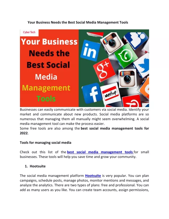 your business needs the best social media