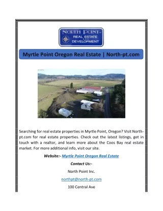 Myrtle Point Oregon Real Estate | North-pt.com