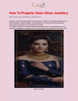 how to properly clean silver jewellery